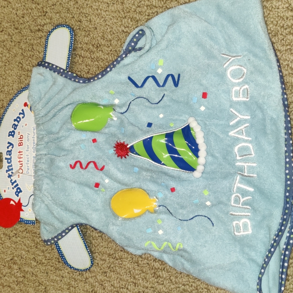 New Infant Birthday Boy Outfit Bib